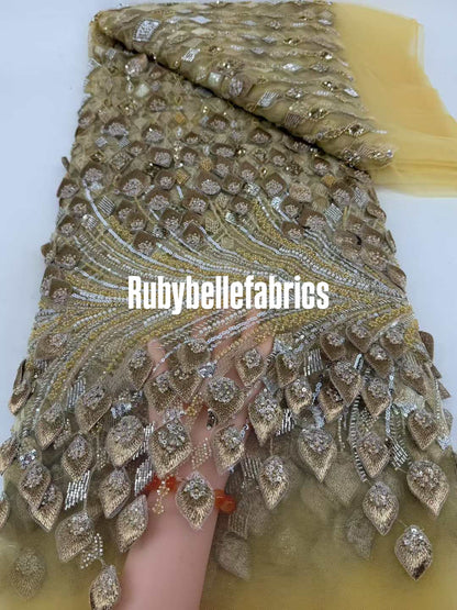 Cascada 3D Leaf Luxury Couture Fabric