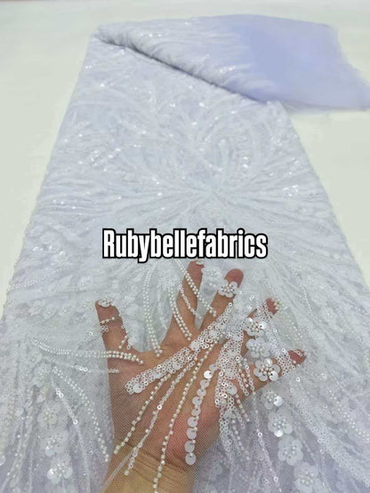 Hinton Beaded Sequin Tulle Fabric