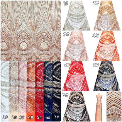 Ivlex Beaded Sequin Lace Fabric