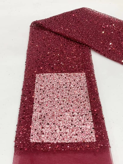 Hoffiel Hot selling Beaded Sequin Fabric - 45 Colors