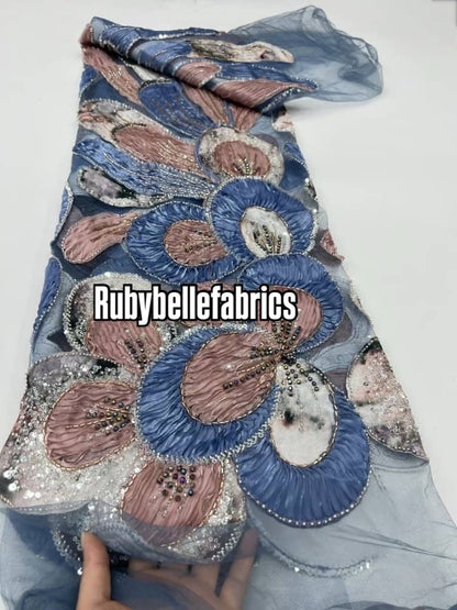 Arger Luxury Floral Beaded Sequin Fabric