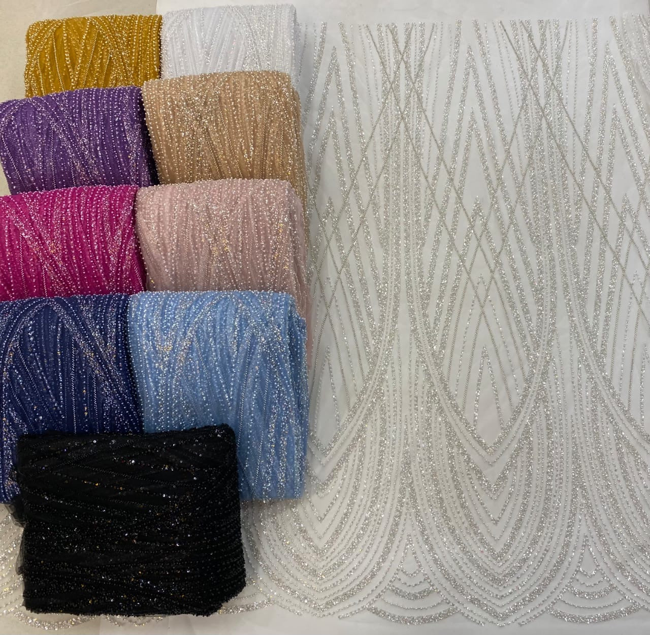 Ruxelle Beaded Luxury Fabric - More Colors