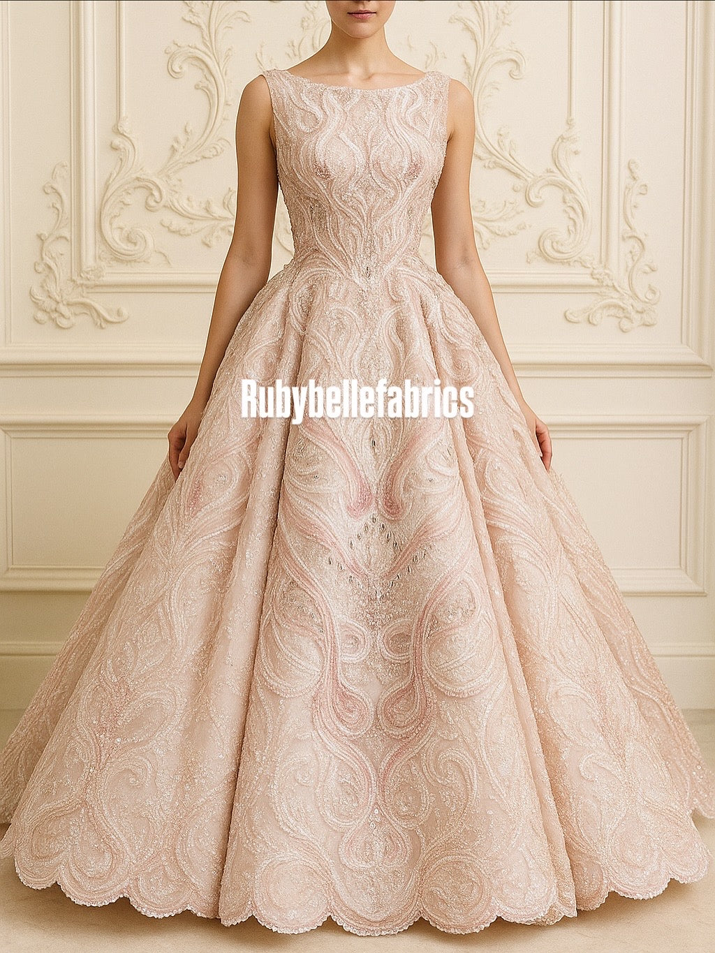 Peridot Bloom Stone couture fabric