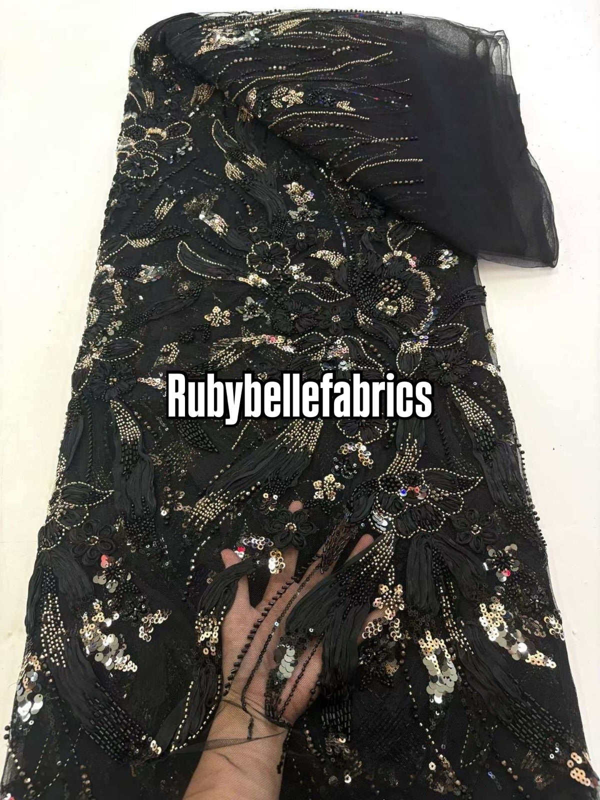 Arden Luxury Floral Beaded Sequin Fabric