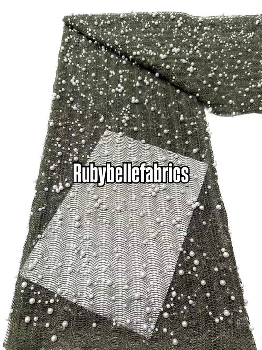 Aysox Fish Net Deluxe Sequin Beaded Fabric