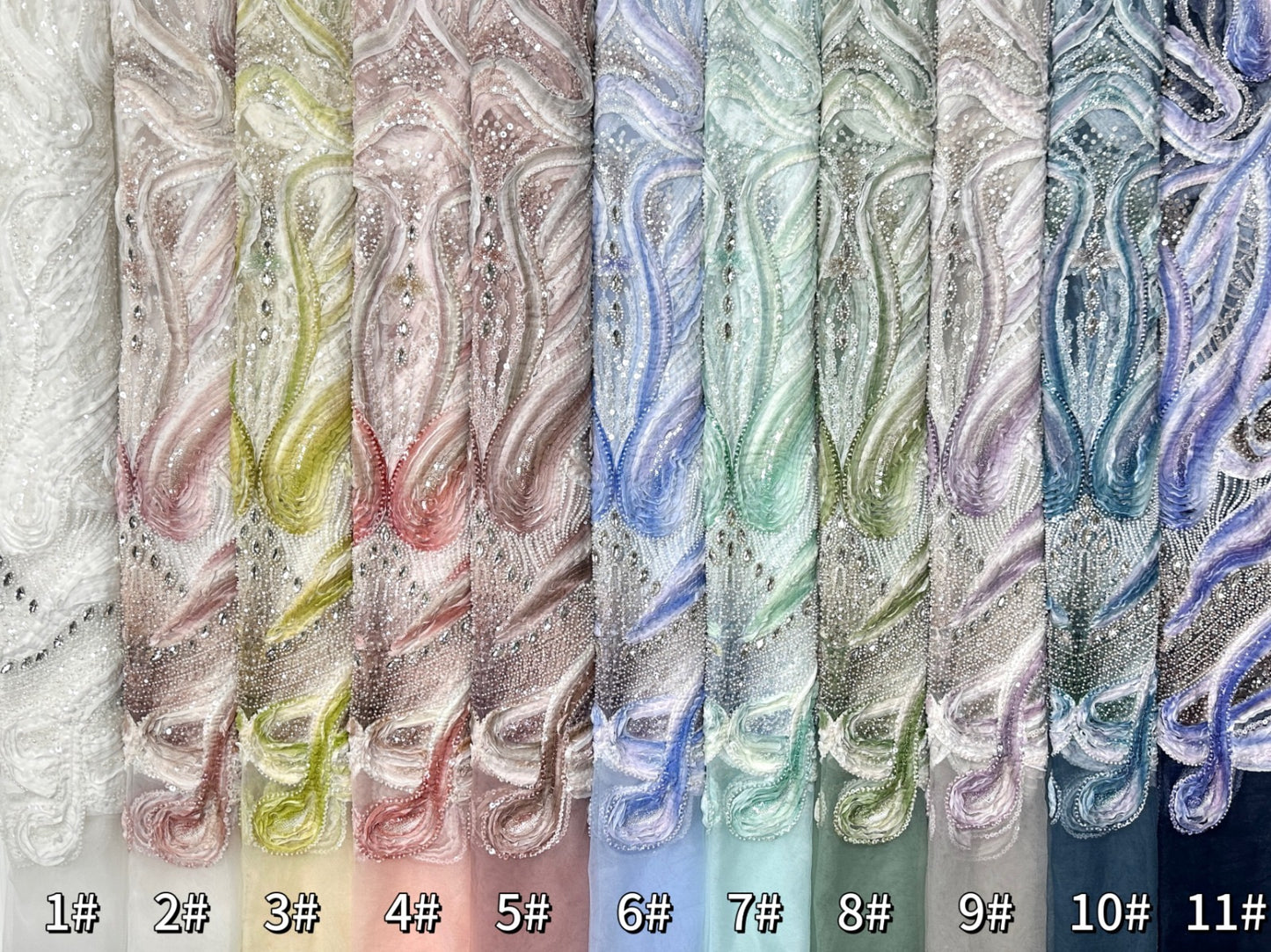 Peridot Bloom Stone couture fabric