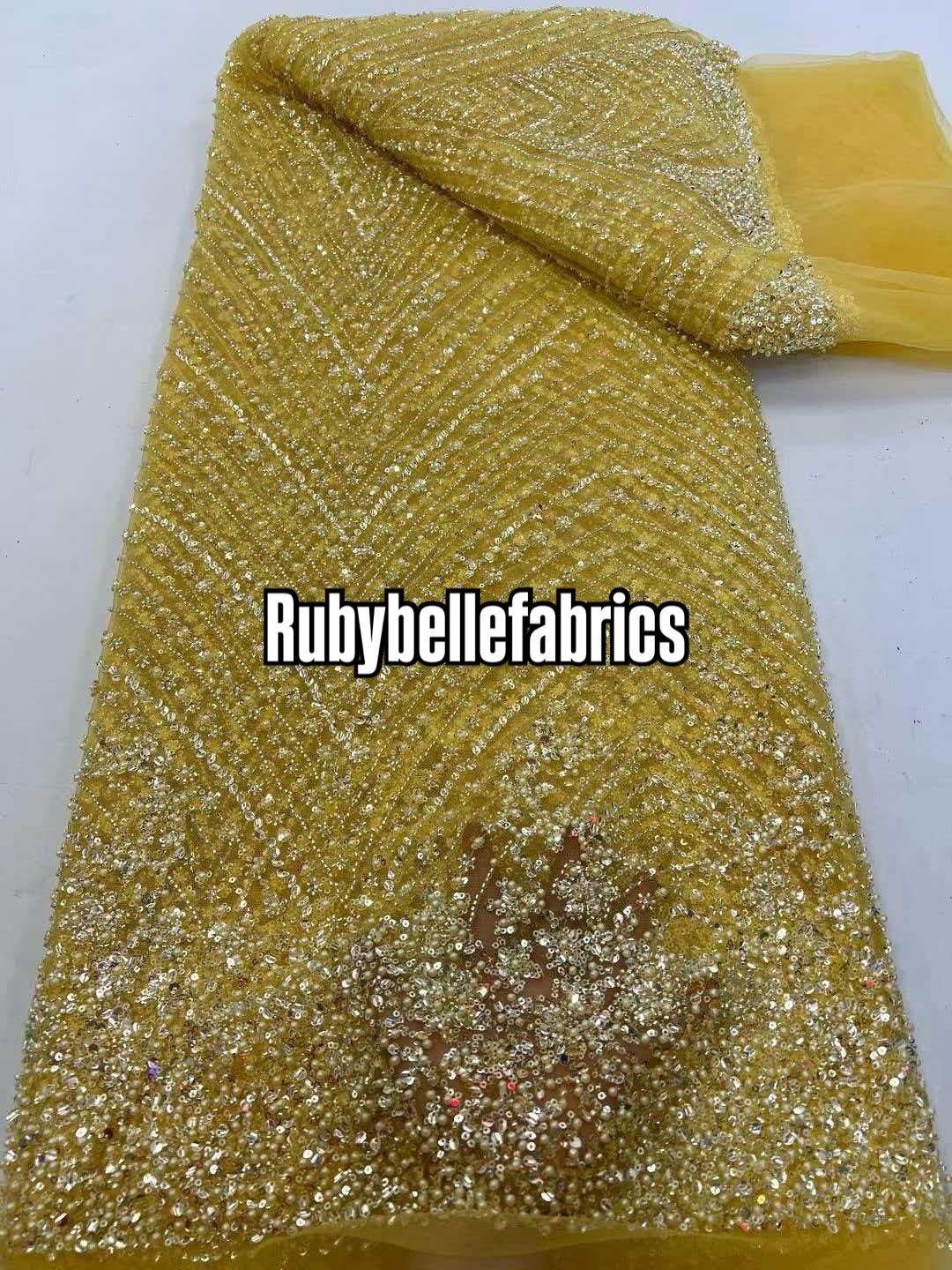 Urora Beaded Sequin Lace Fabric