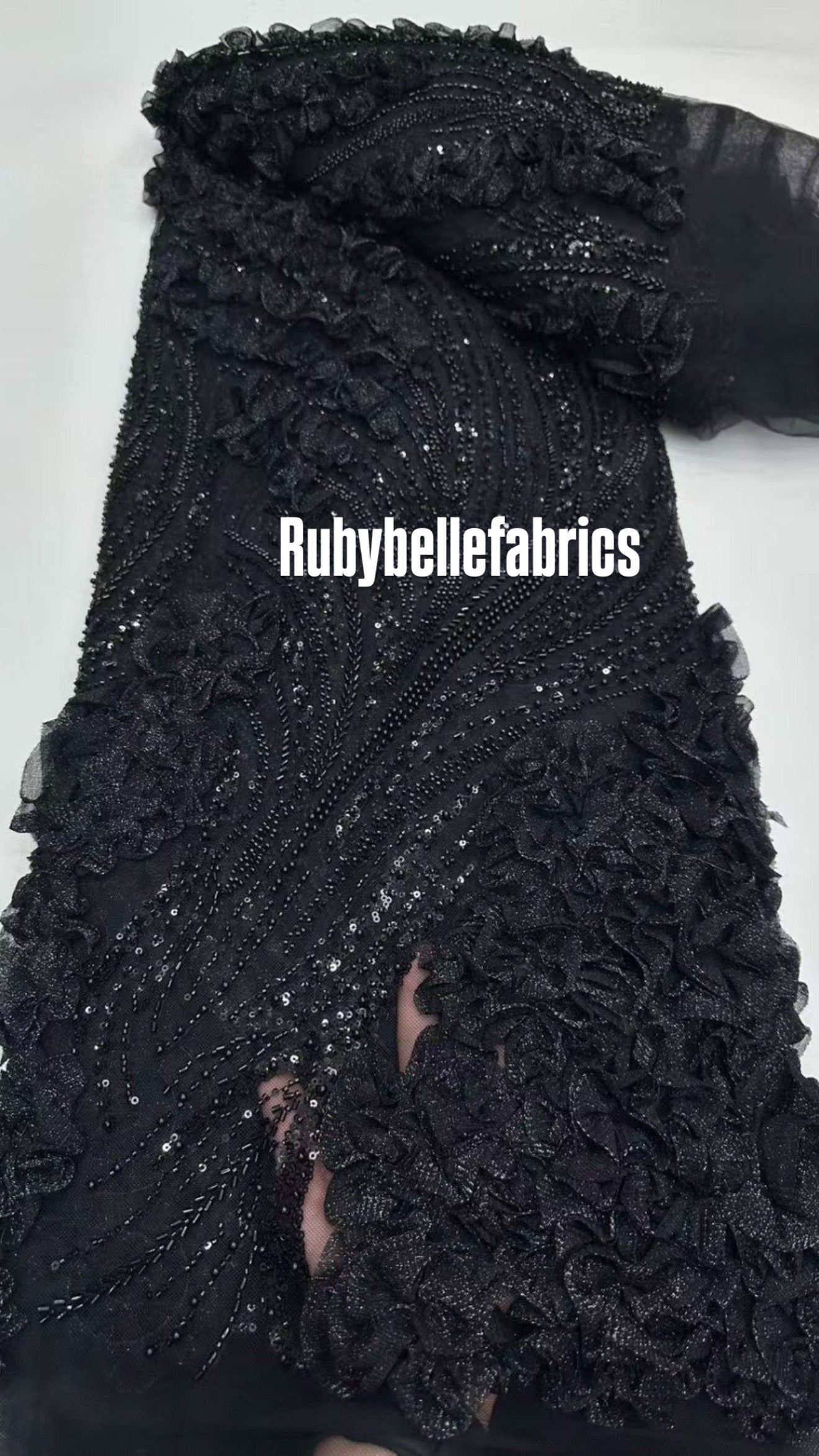 Urkey Roses 3D Sequin couture fabric