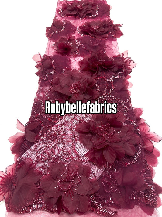 Ories Dekuxe 3D Petal Luxury Beaded Fabric