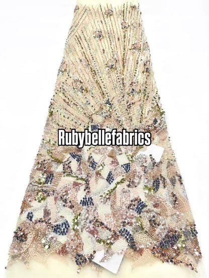 Ittle Luxury 3D Floral Beaded Fabric