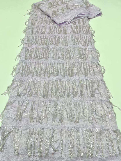 Luxury Fringe Pastel Sequin Lace Fabric – Premium Lace Couture Fabric