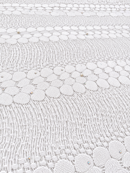Ersion White Embroidered Lace Fabric