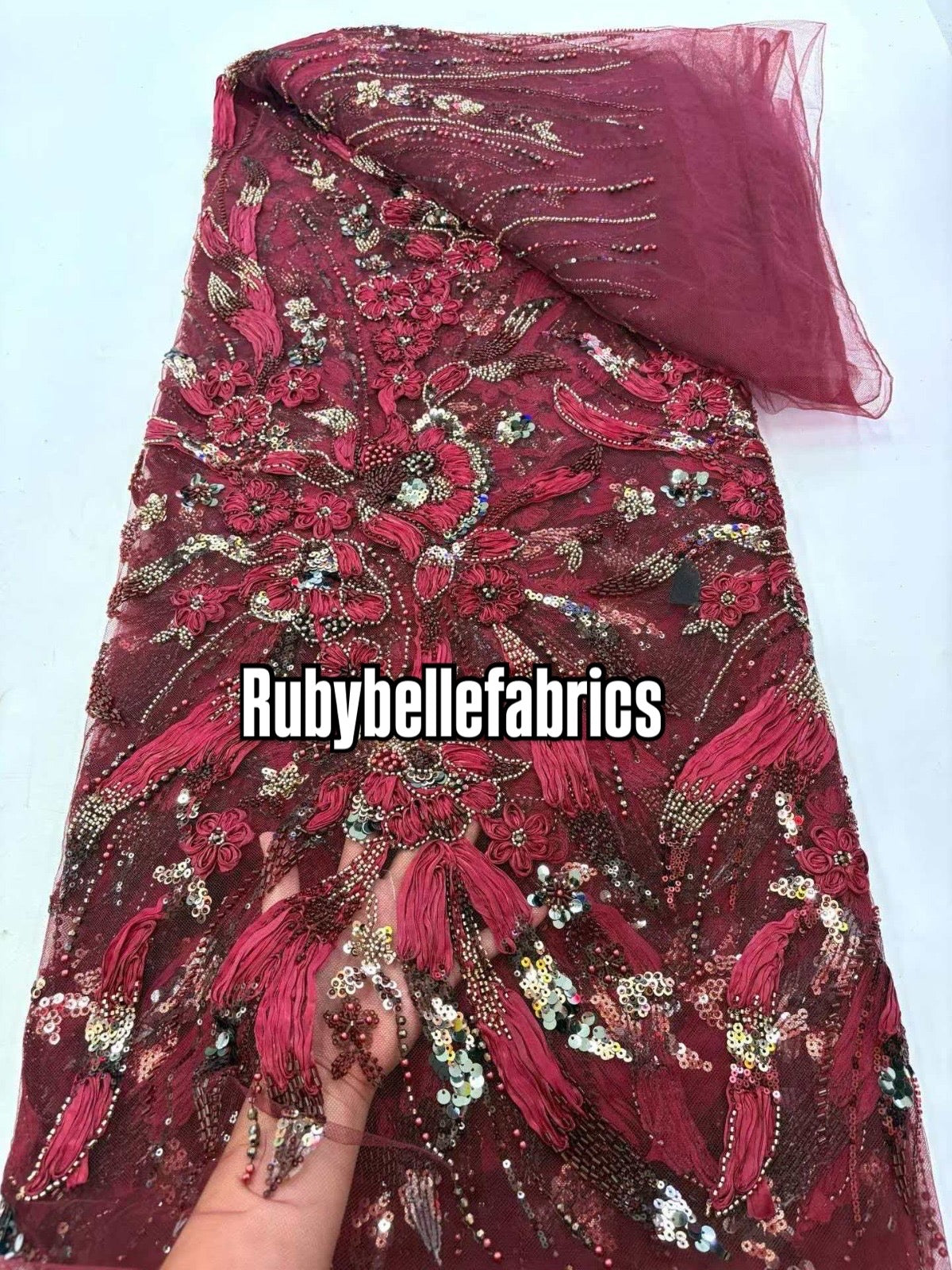 Arden Luxury Floral Beaded Sequin Fabric