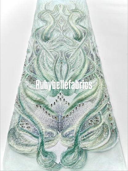 Peridot Bloom Stone couture fabric