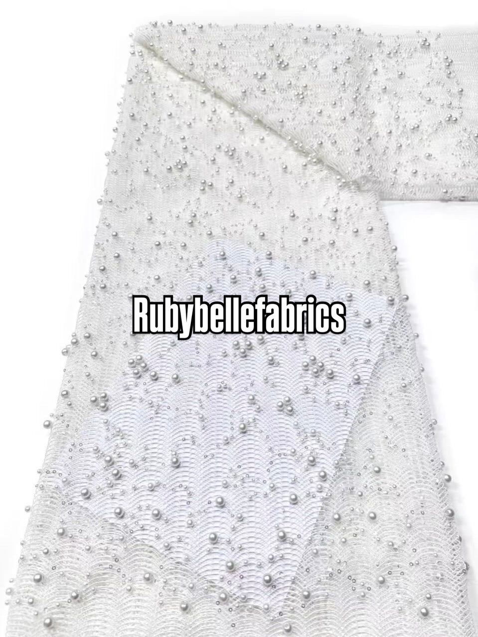 Aysox Fish Net Deluxe Sequin Beaded Fabric