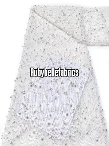 Aysox Fish Net Deluxe Sequin Beaded Fabric