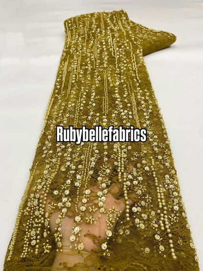 Alonxy Beaded Floral Fabric