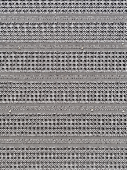 Osint Silver Grey Geometric Eyelet Lace Fabric