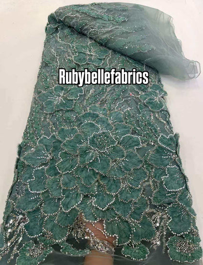 Sirelle Beaded Sequin Lace Fabric