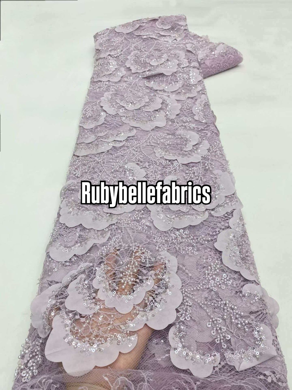 Tross 3D Floral Sequin beaded Net Fabric