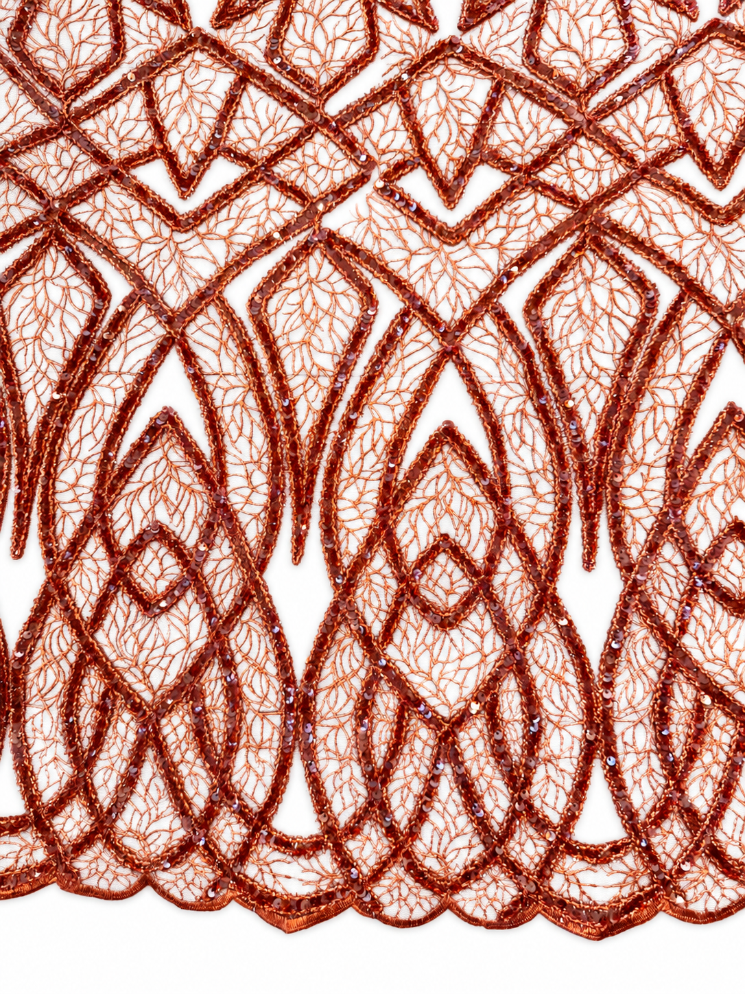 Ackyr Sequin Fabric - Burnt Orange