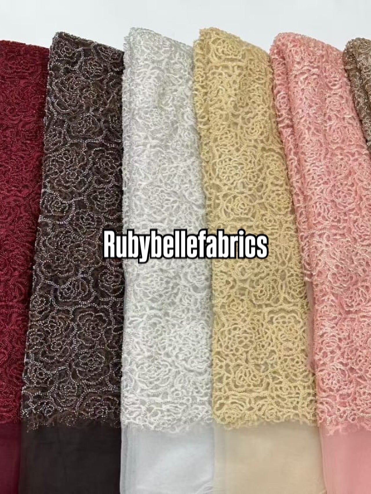 Poixy Tulle Guipure Style Beaded Fabric