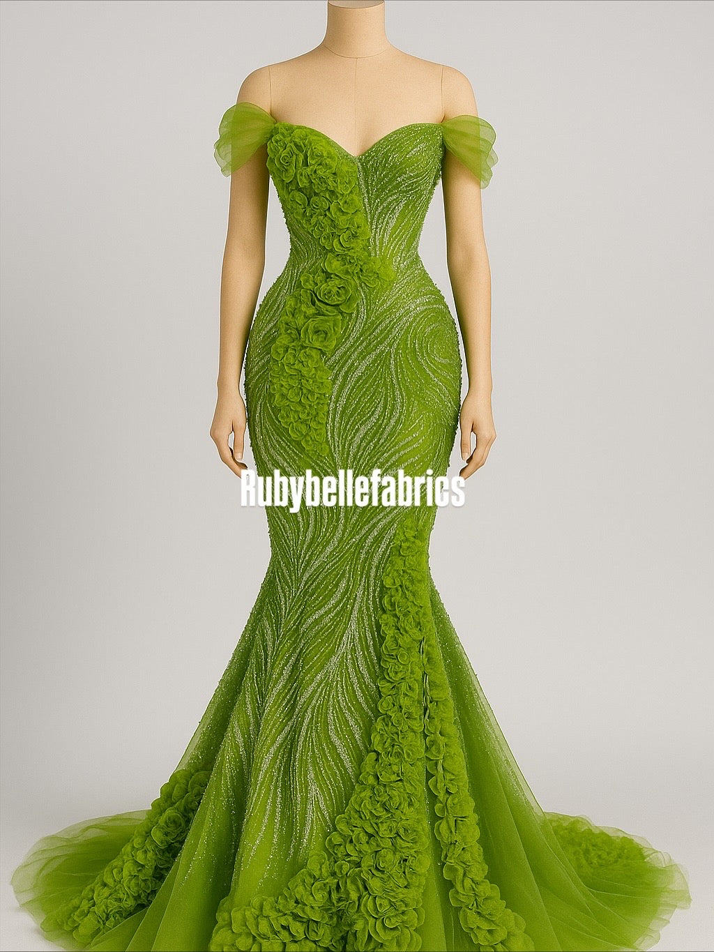 Urkey Roses 3D Sequin couture fabric