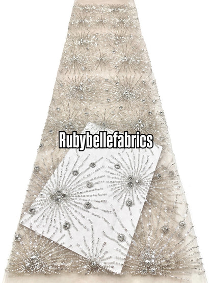 Oney Luxury Sequin Crystal Stones Fabric
