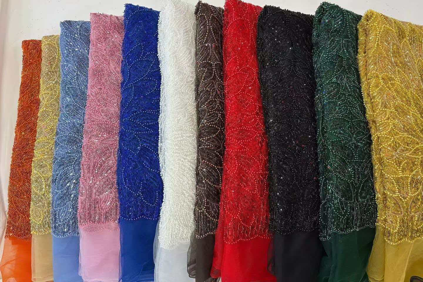 Ecials Drop Beaded Sequin Fabric