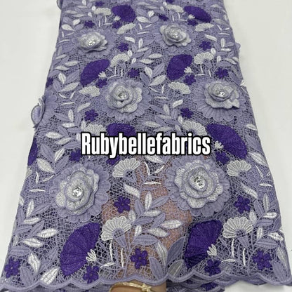 Hefio High Quality Floral Cord Lace Fabric