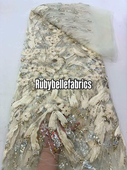 Arden Luxury Floral Beaded Sequin Fabric