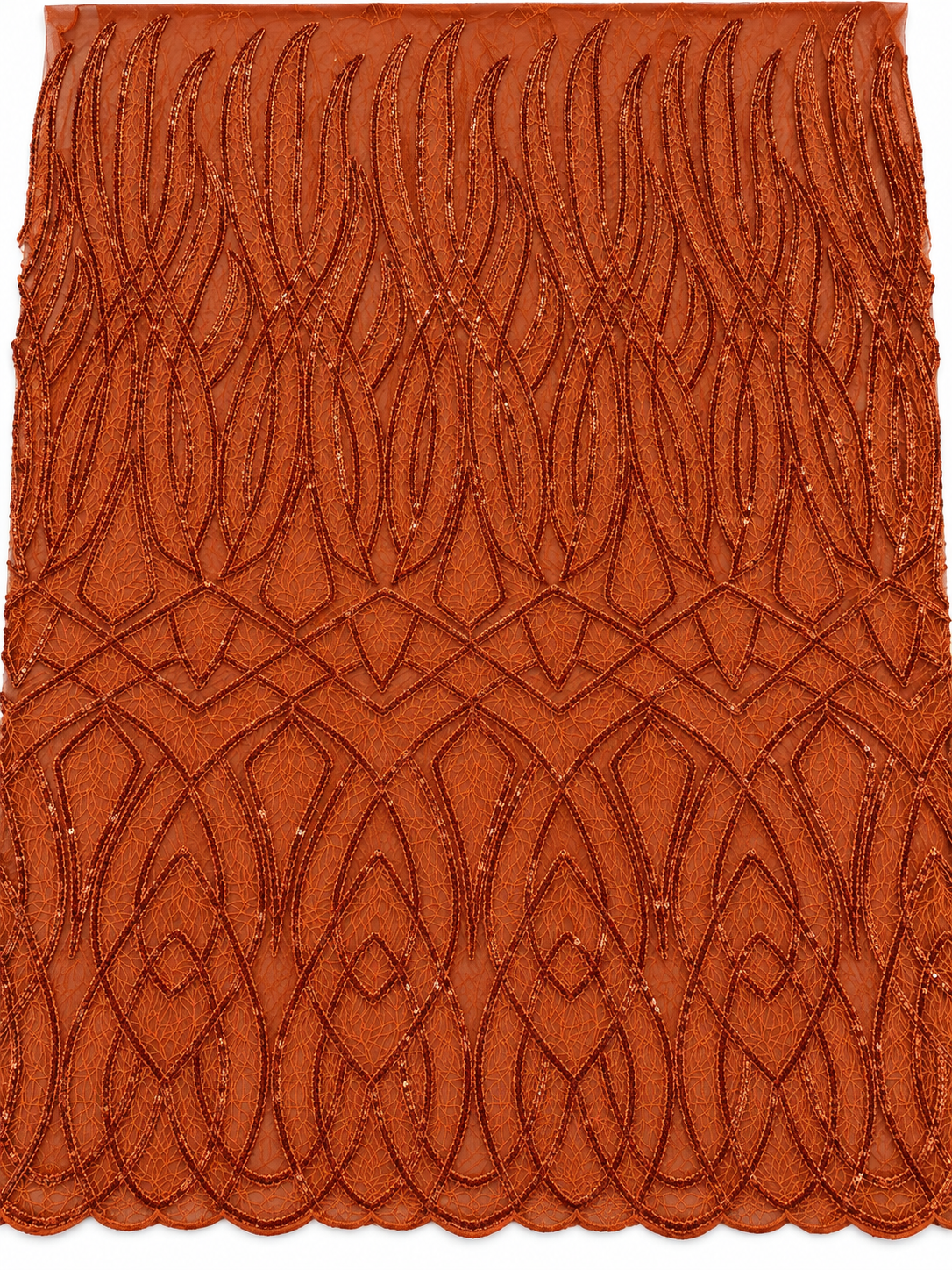 Ackyr Sequin Fabric - Burnt Orange