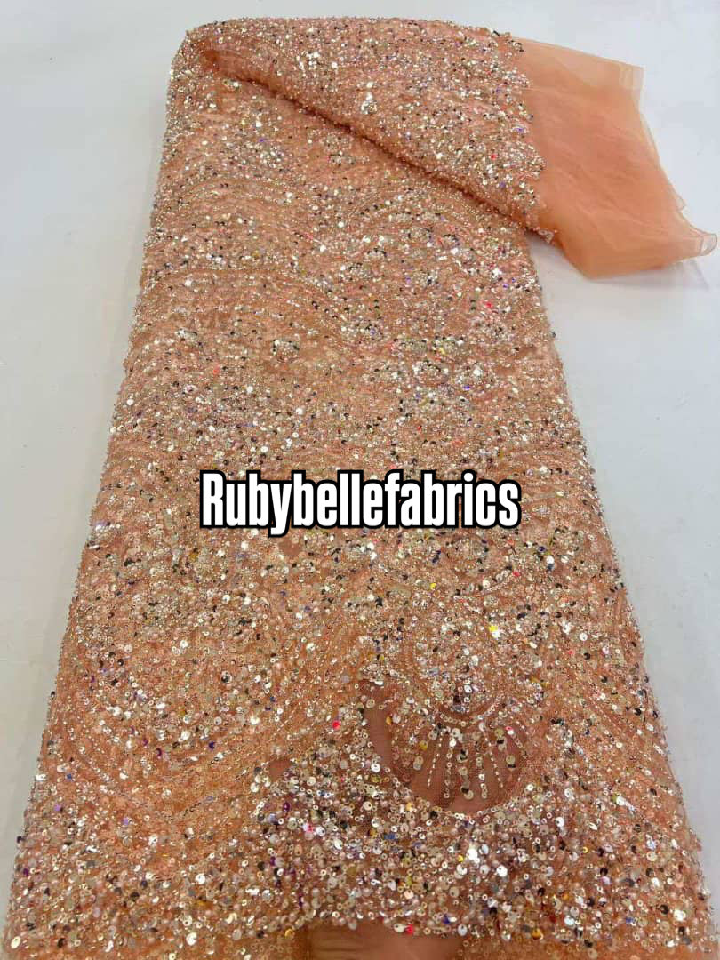 Dexzie Beaded Sequin Lace Fabric