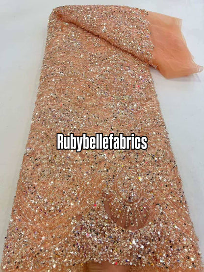 Dexzie Beaded Sequin Lace Fabric