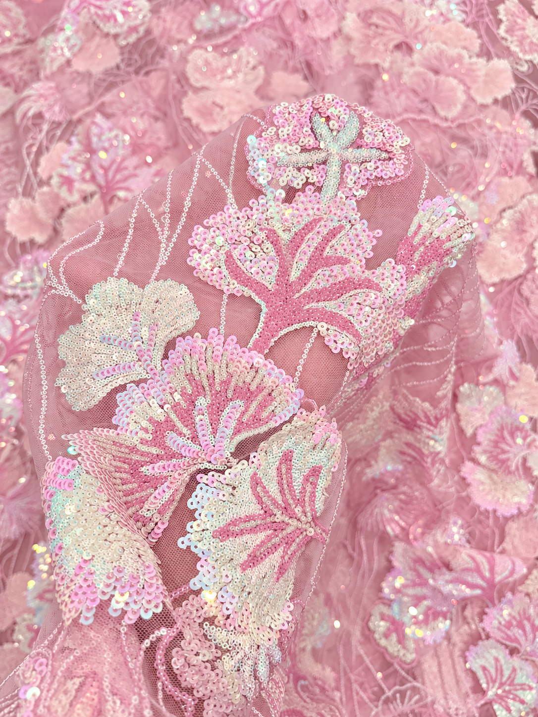 Gizelie French Lace Fabric - Pink