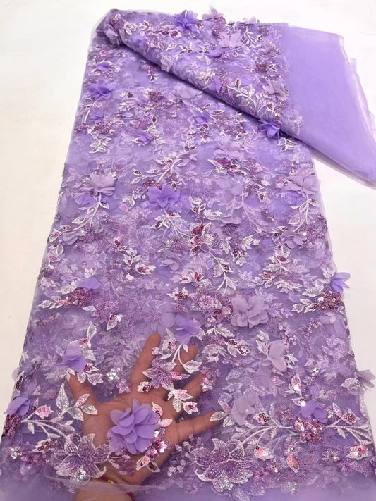 Fallo 3D Sequin Fabric - Lilac