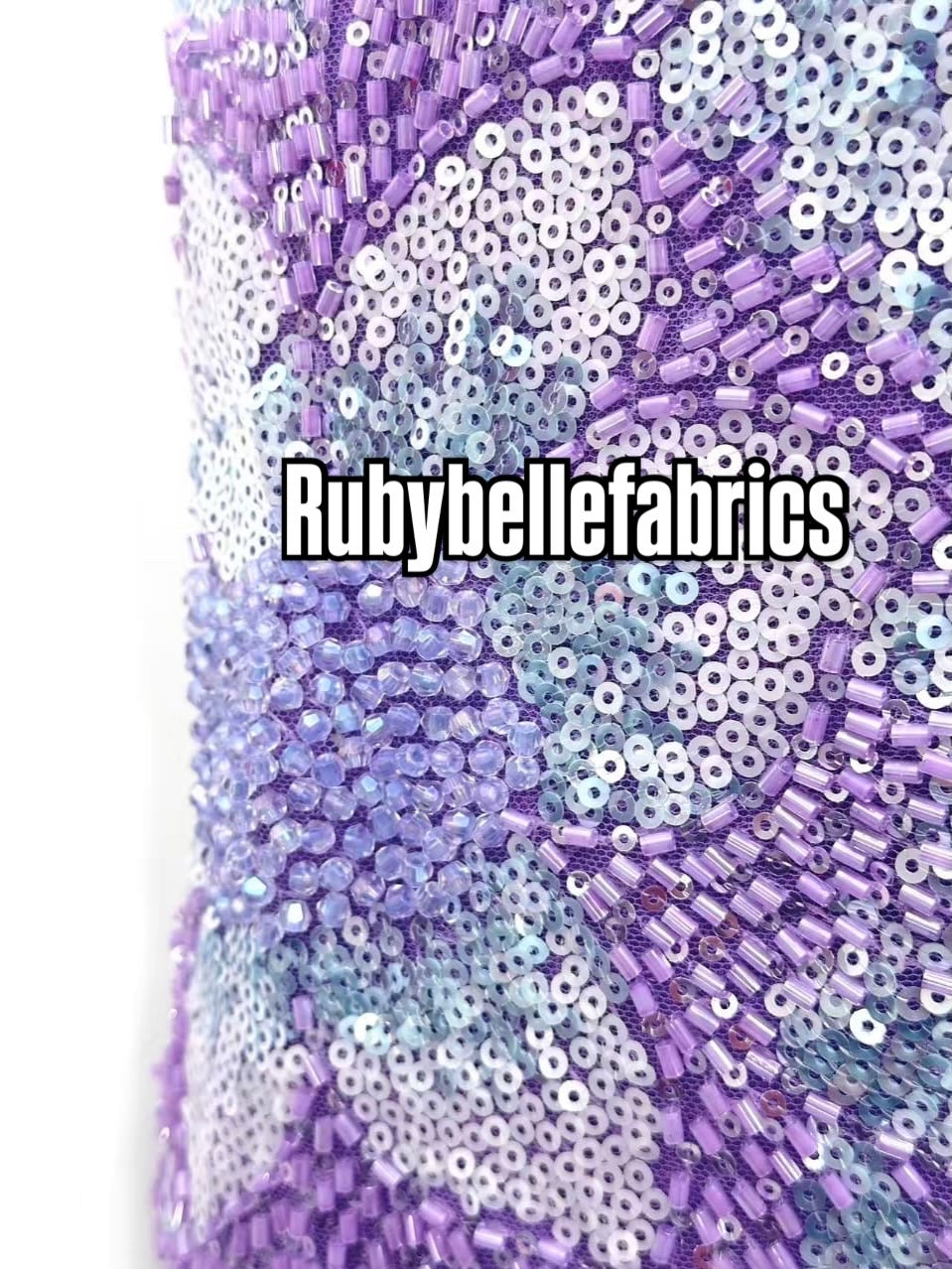 Enat Beaded Petal Sequin Lace Fabric