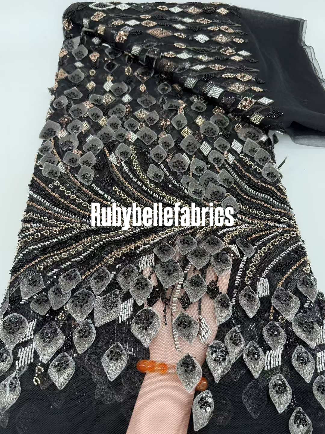 Cascada 3D Leaf Luxury Couture Fabric