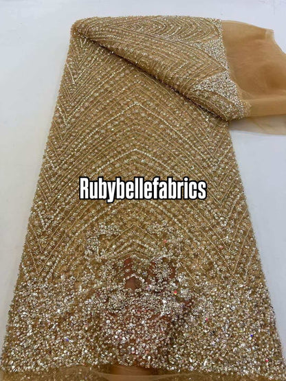 Urora Beaded Sequin Lace Fabric