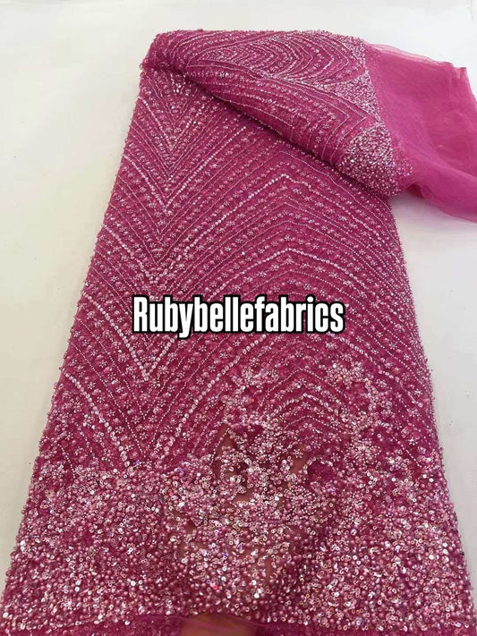 Urora Beaded Sequin Lace Fabric