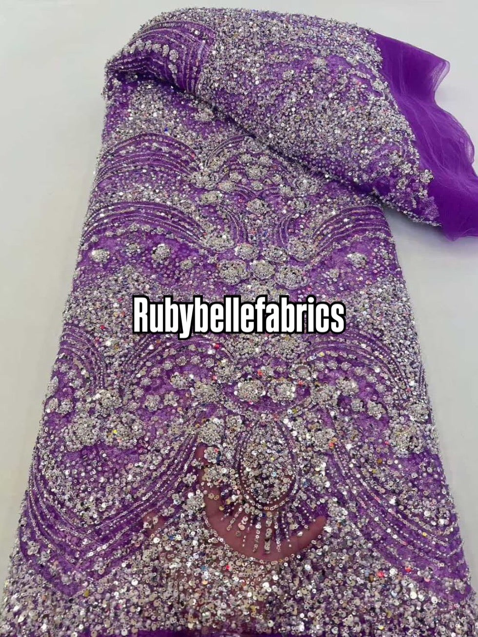 Dexzie Beaded Sequin Lace Fabric
