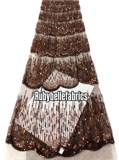 Figule Luxury Scallop Beaded Fabric