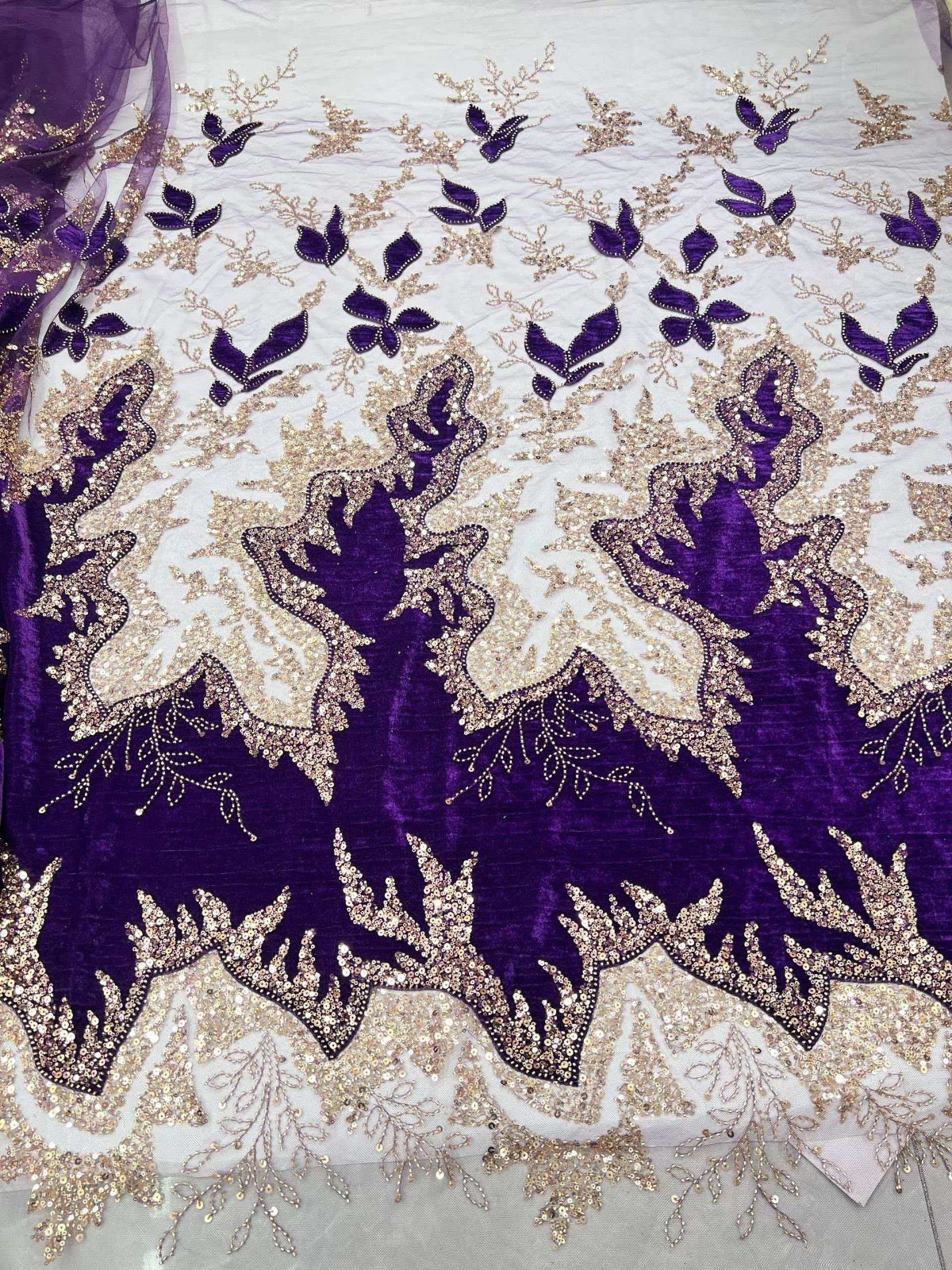 Loomxy Beaded Velvet Fabric