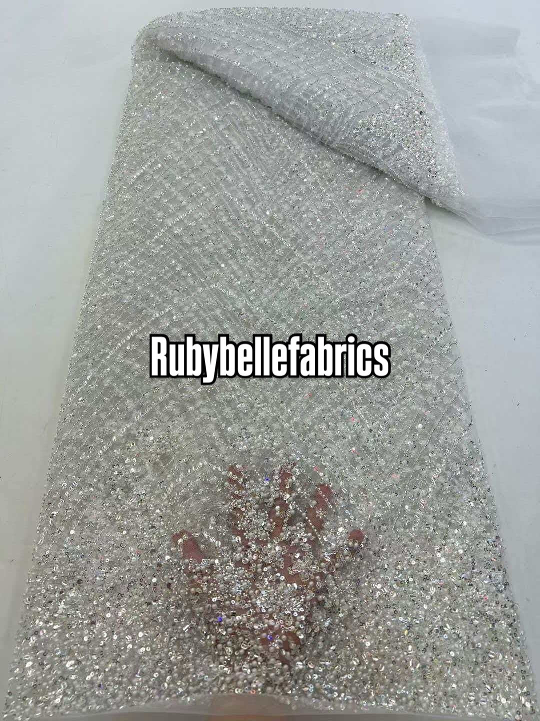 Urora Beaded Sequin Lace Fabric