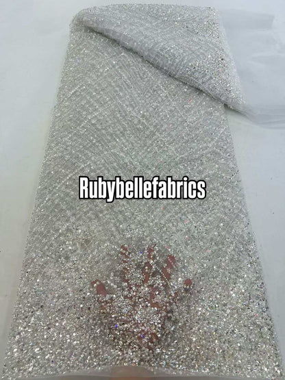 Urora Beaded Sequin Lace Fabric