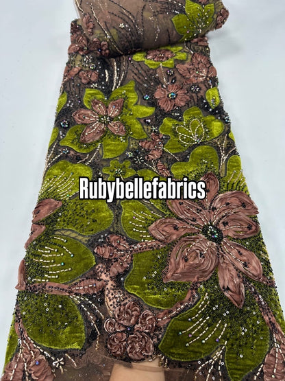Dillon Beaded Luxury Velvet Fabric