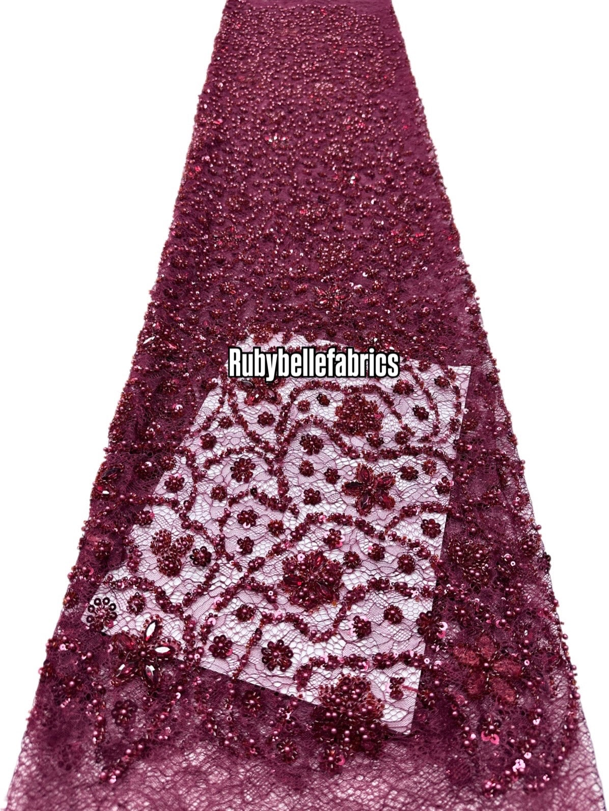 Aprain Luxury 3D Floral Beaded Stone Fabric
