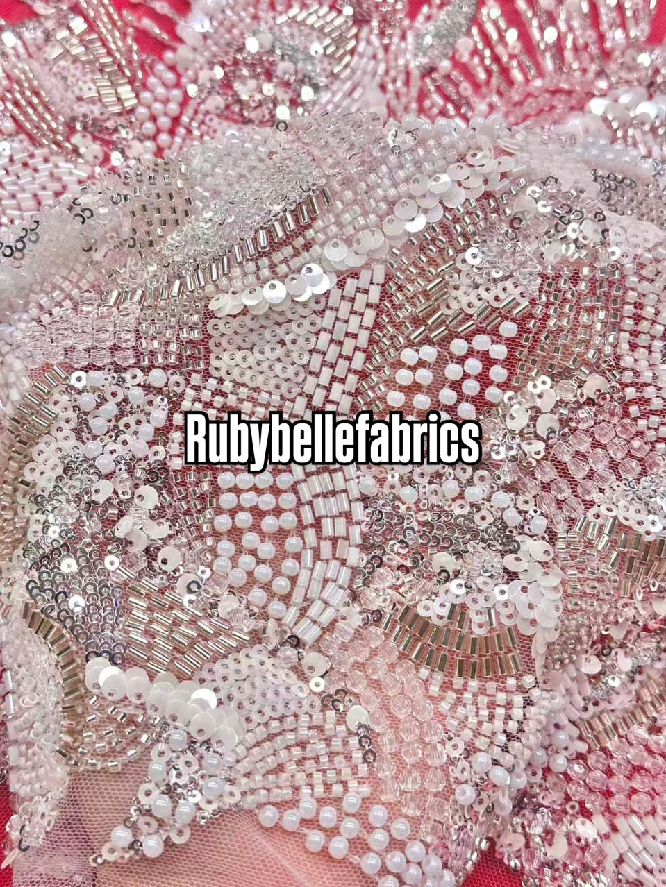 Ittle Luxury 3D Floral Beaded Fabric