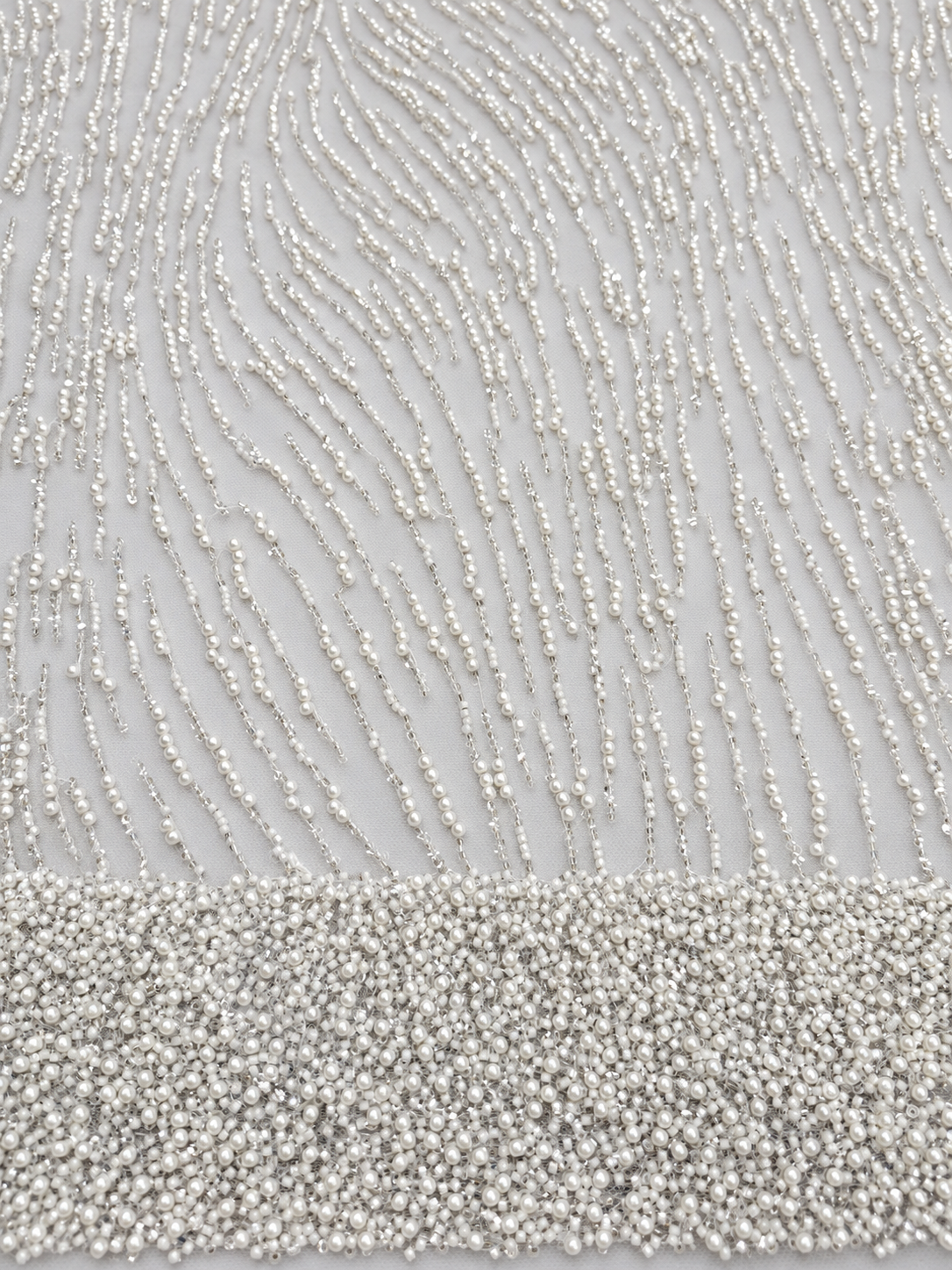 Penh Beaded Edge Fabric - White
