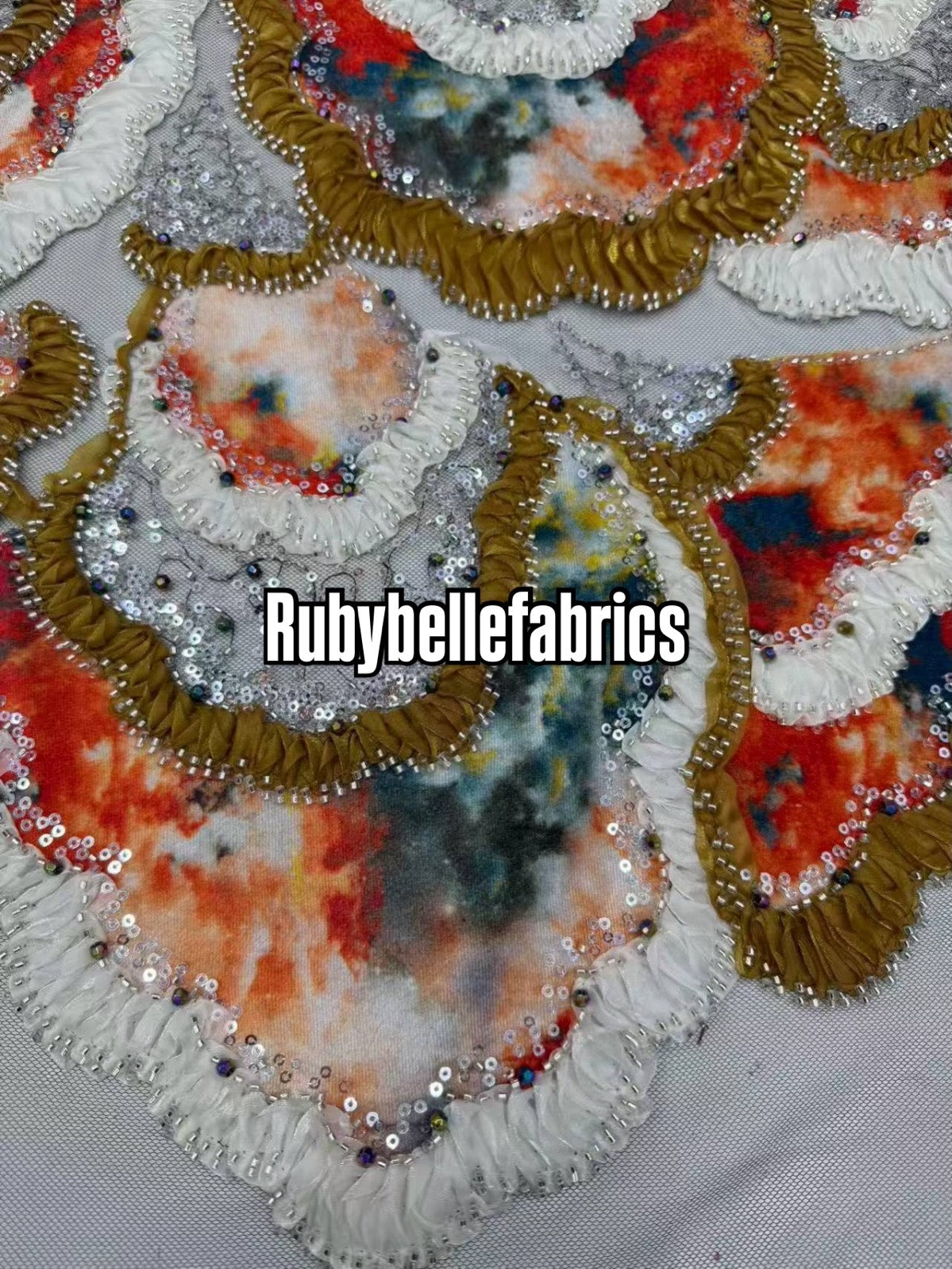 Atia Luxury Floral Beaded Sequin Fabric